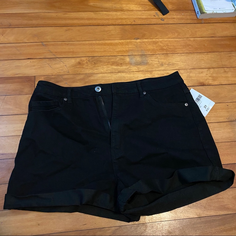 F21 Black High Waisted Jean Shorts - Never Worn